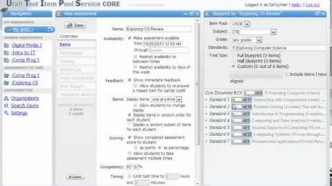 UTIPS Creating Test from the Item Pool