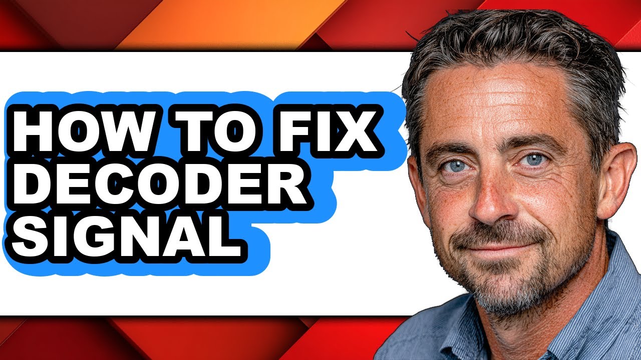 How to Fix Decoder Signal - Step by Step - YouTube