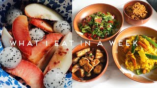 WHAT I EAT IN A WEEK VEGAN | Shrimp Fried Rice, Ethiopian Food, Pistachio Milk, Cherry Compote #028