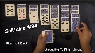 ASMR Solitaire/ Playing Cards #34: Blue Foil Bicycle Deck - Struggling To Finish screenshot 4