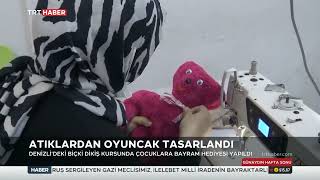 ATIK MALZEMELERDEN YAPTIKLARI OYUNCAKLAR ÇOCUKLARA BAYRAM HEDİYESİ OLDU/TRT HABER/MURAT DEMİRBİLEK screenshot 2