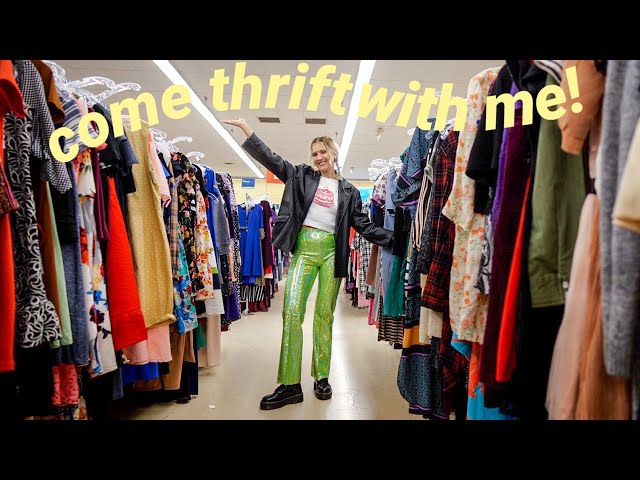 come thrift with me for daisy jones & the six aesthetic! thrifting 70s/boho  + try on thrift haul 