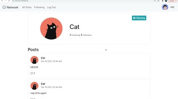 CS50 Web Project 4 Network Showcase