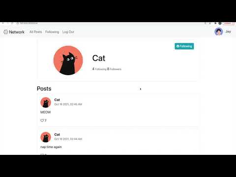 CS50 Web Project 4 Network Showcase