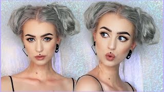 Messy Space Double Buns | Hair Tutorial