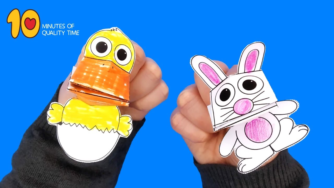 Chick Finger Puppet Easter Paper Craft Tamplate YouTube