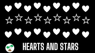 Baby Sensory Video | Hearts and Stars Black and White | High Contrast |Music and Fun Animation.
