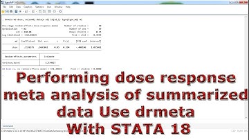 Performing dose-response meta-analysis of summarized data Use drmeta With STATA 18
