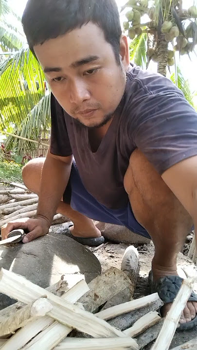 making firewood for cooking. #firewood #philippines