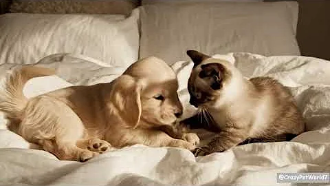 Video 11660491: siamese kitten cuddles, siamese fighting, pets lover animals, golden kitten