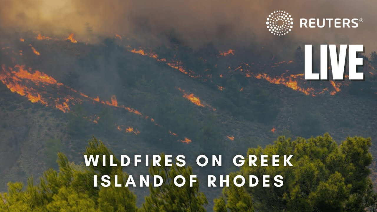 LIVE: Wildfires on Greek island of Rhodes