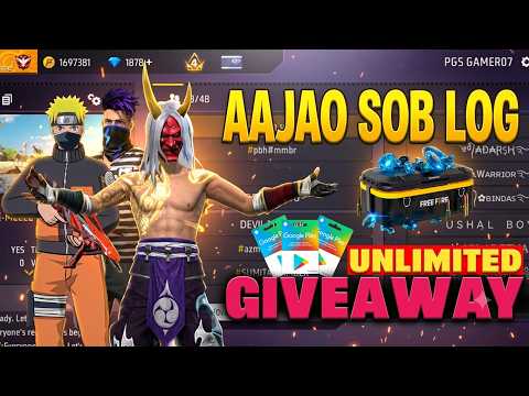 FREE FIRE LIVE GIVEAWAY CUSTOM ROOM FF LIVE DIAMOND OR REDEEM CODE GIVEAWAY #fflive#livestream