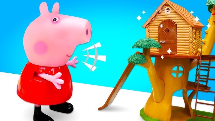 George está construindo uma torre! Peppa Pig e sua família em português.  Histórias para crianças 