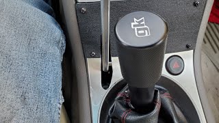 GKTech extra long knurled step down shift knob on G35 sedan