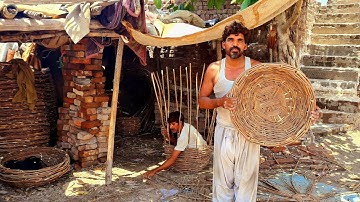 Ancient Technique | Making A Rustic Round Basket Out Of Wild Vines
