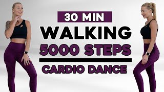 30 MIN 5000 STEPS WORKOUT 👟 | Fun Fast Walking Dance Workout, Full Body No Equipment No Jumping