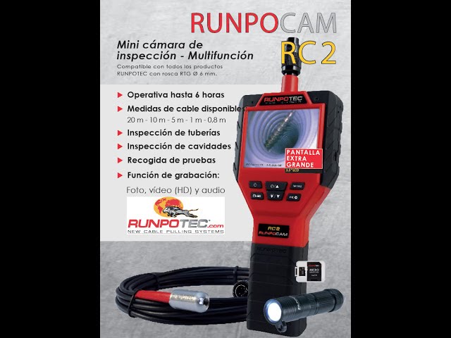 Runpotec Runpocam Rc2 Cámara Inspección 30m Tuberías Y Más