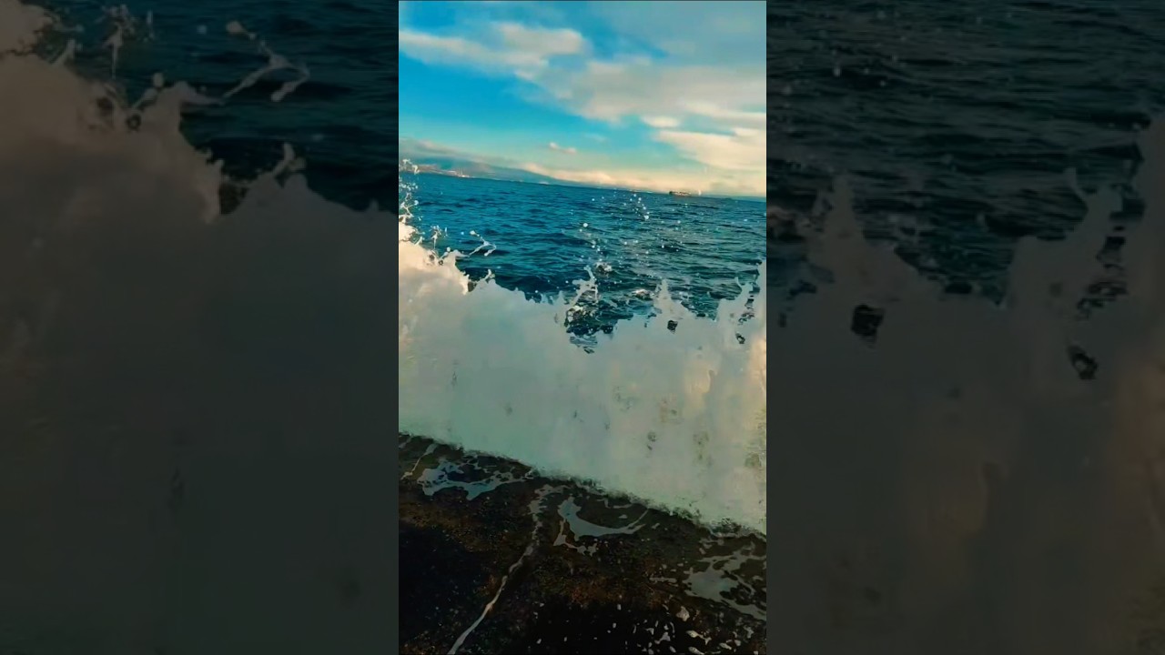 Sea beach & water waves 🌊⛱️ | beautiful weather 🌈 