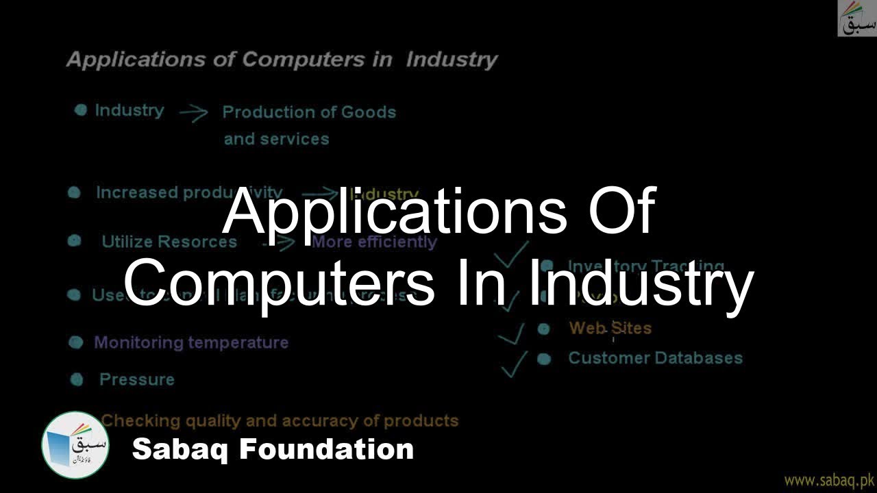 Applications Of Computers In Industry, Computer Science Lecture Sabaq