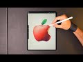 Drawing an apple with procreate 