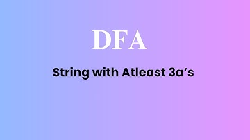 DFA Example | Accept Strings with at Least Three ‘a’s over {a, b}