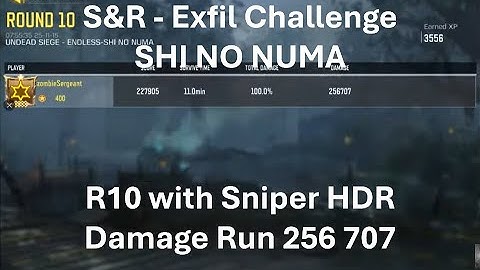 R10 with HDR Damage Run 256 707 🤩Solo Damage Run S&R - Exfil in SHI NO NUMA🤩