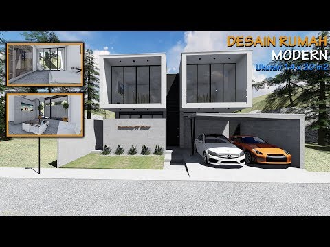 Desain Rumah Modern Ukuran 14 x 20 M2