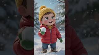 🌨️ Cute Baby Hugs a Snowman | Winter Fun 3D Animation ☃️👶#kidsmood #3danimation #cute #cartoonstory