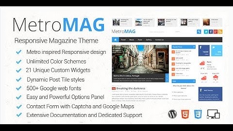 Metro Magazine Responsive WordPress Theme Free Download