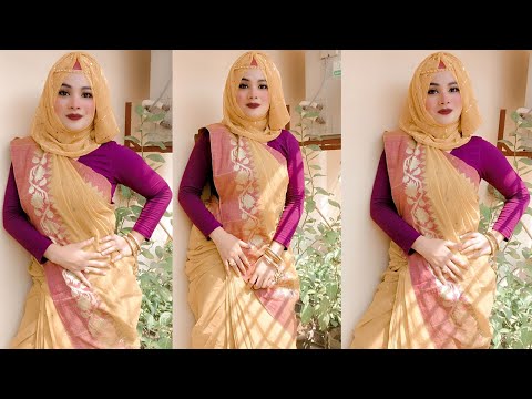 How To Style Hijab With Saree! |Easy way to wear Hijab with saree