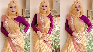 How To Style Hijab With Saree! |Easy way to wear Hijab with saree