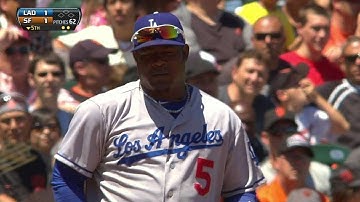 Uribe makes a nice play at third base