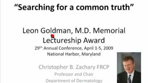 Dr Zachary receives Leon Goldman Award 1.wmv