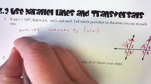 Parallel Lines Cut by a Transversal (Geometry 3.2)