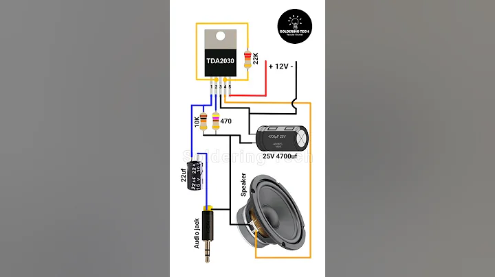TDA 2030 ic amplifier circuit | Bass amplifier #diy #shorts #viral