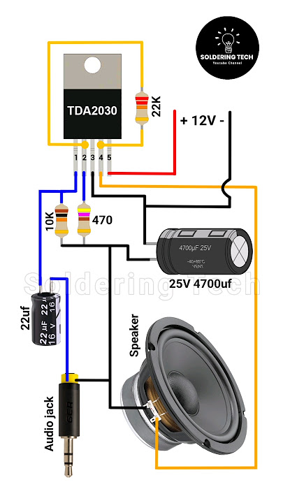 TDA 2030 ic amplifier circuit | Bass amplifier #diy #shorts #viral