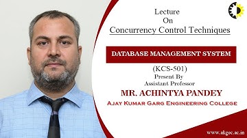 CONCURRENCY CONTROL TECHNIQUES || DATABASE MANAGEMENT SYSTEM || LECTURE 05 BY MR  ACHINTYA PANDEY ||
