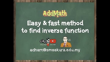 The fast step to find inverse function (#AddmathForm4) #CikgooTubeTeam #InverseFunction