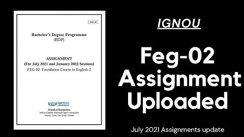 Feg-02 Assignment Questions Uploaded 📑 | IGNOU