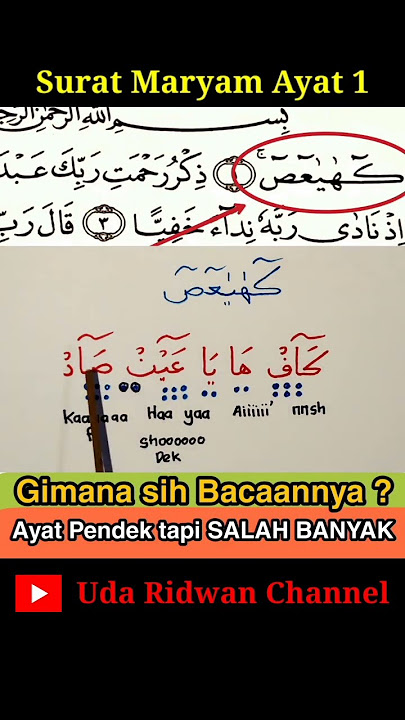 Awas Banyak yang SALAH BACA | Cara Baca Surat Maryam ayat 1 | Belajar Bacaan Huruf Muqothoa'h