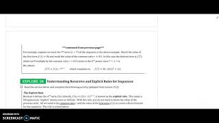 Algebra 1B Lesson 15.2 Constructing Geometric Sequences