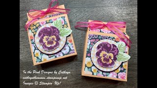 POST IT NOTE GIFT BOX with PANSY PATCH stamp set & PANSY PETALS DSP - CATALOG PRE-ORDER Stampin' Up!