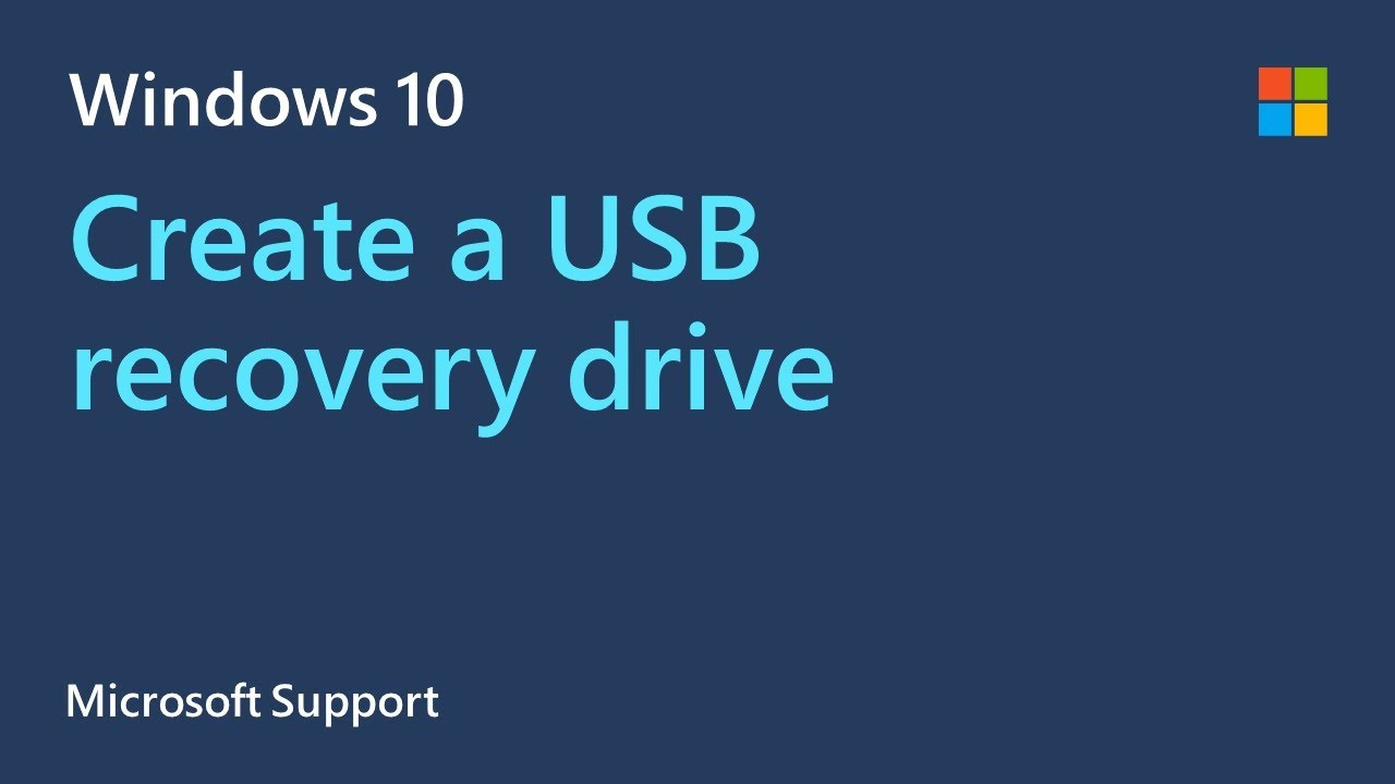 gør det fladt Styrke Bliv klar How to make a USB recovery drive in Windows 10 | Microsoft - YouTube