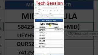 mid function in excel | excel mid function| excel formula | #viral | #hindi | #techsessionhindi