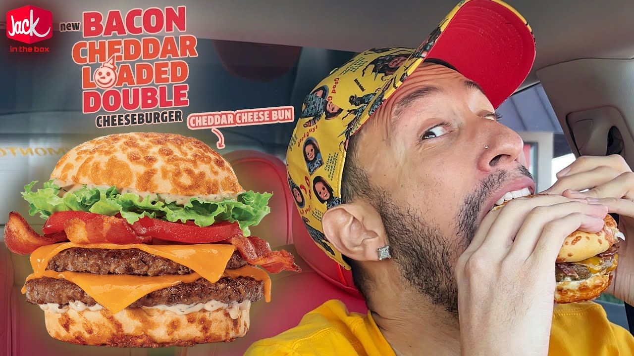 Jack In The Box NEW Bacon Cheddar Loaded Double Cheeseburger Food