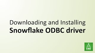 Downloading and installing snowflake ODBC Driver