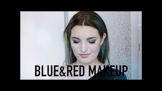 BLUE&amp;RED MAKEUP TUTORIAL/ MAQUILLAJE AZUL Y ROJO | TurnToBlack