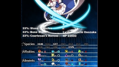 Labyrinth of Touhou 2 New game+ Hard Mode boss 9: Komachi Onozuka