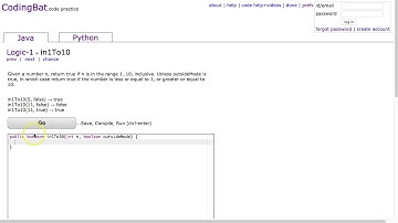 Codingbat - in1To10 (Java)