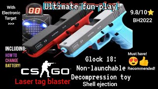 Top laser tag pistol blaster🤯glock 18 non launchable decompression toy shell ejection🥰 screenshot 2